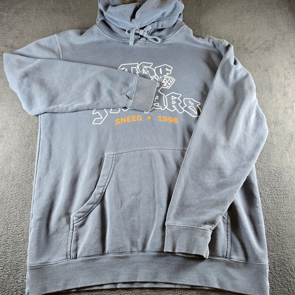 Independent Trading Co Sneeg 1996 Hoodie Blue Gray Garment Dyed Mens Medium